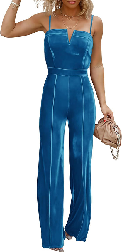Sleeveless Velvet Jumpsuit