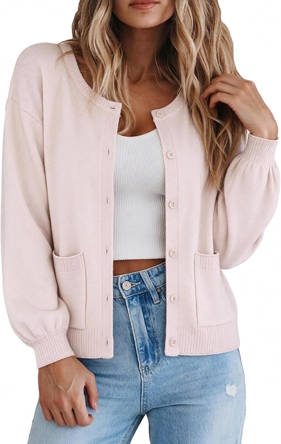 Puff Long Sleeve Cardigan