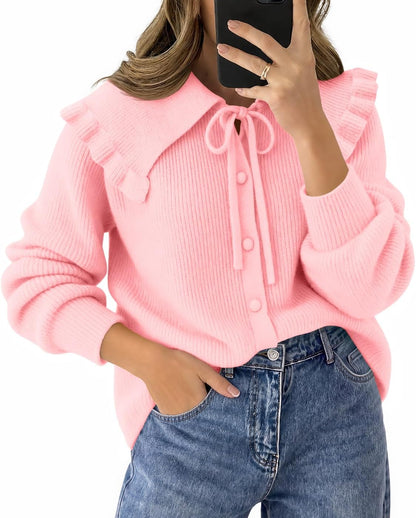 Oversized Ruffle Cardigan