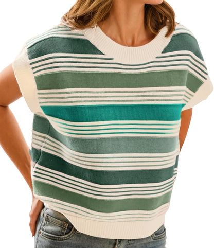 Striped Color Block Vest