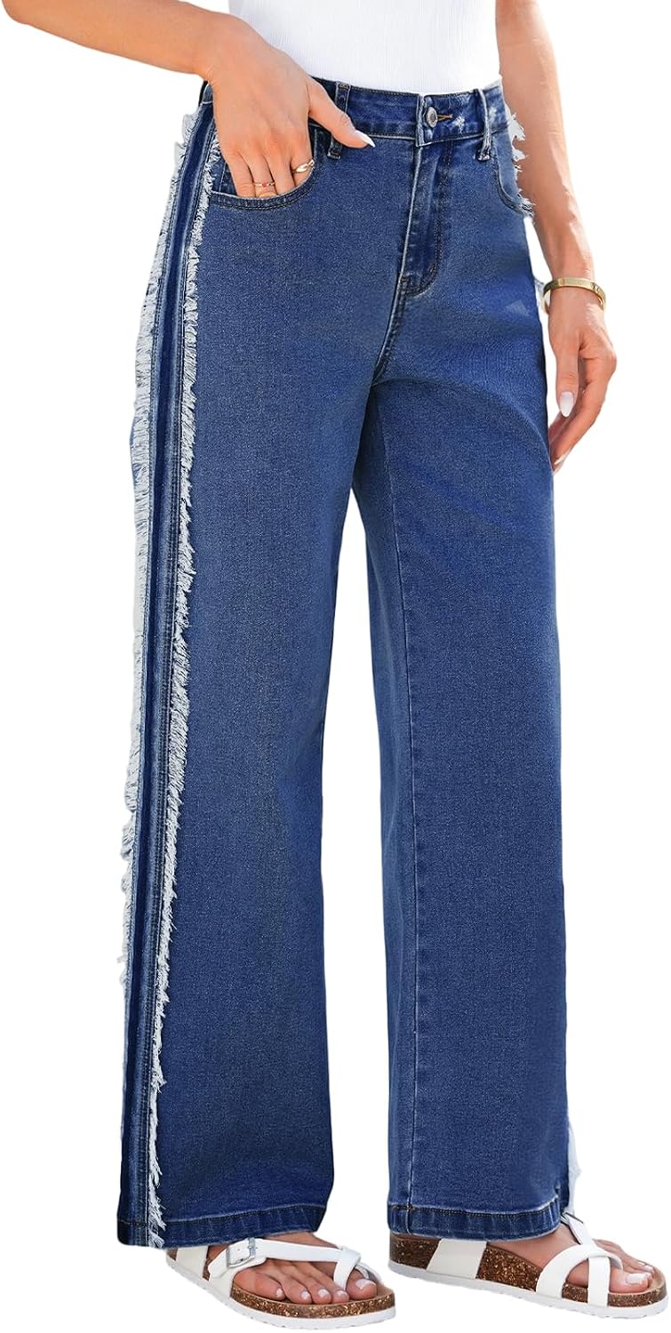Patchwork Wide Leg Jeans