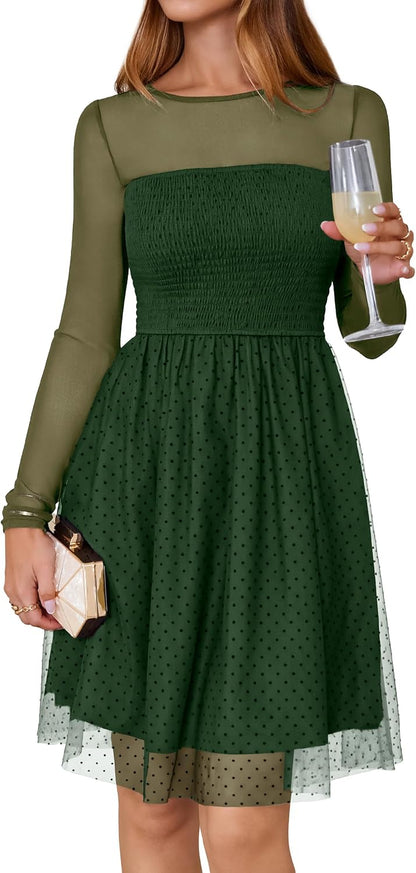 Sheer Mesh Mini Dress