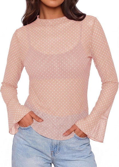 Mesh Polka Dot T-Shirt