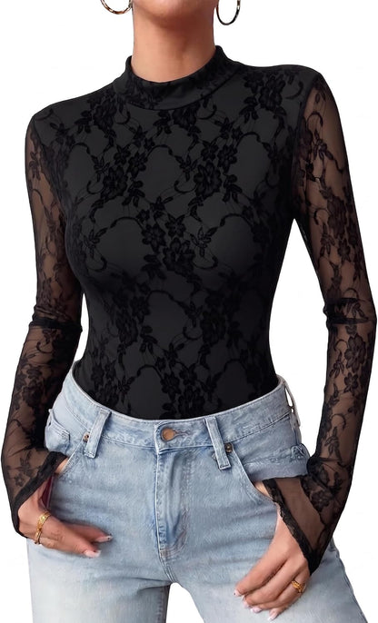 Floral Mesh Blouse