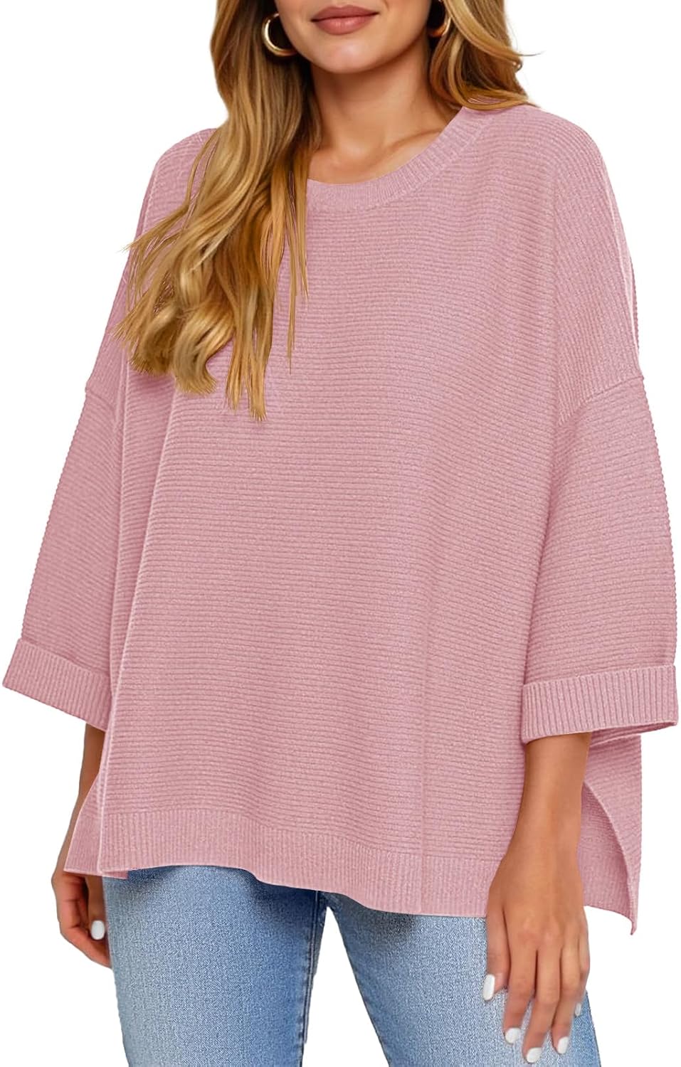 Oversized Ribbed Tunic Sweater