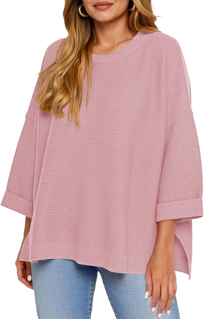 Oversized Ribbed Tunic Sweater