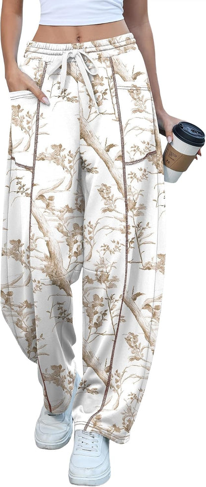 Contrast Barrel Pants