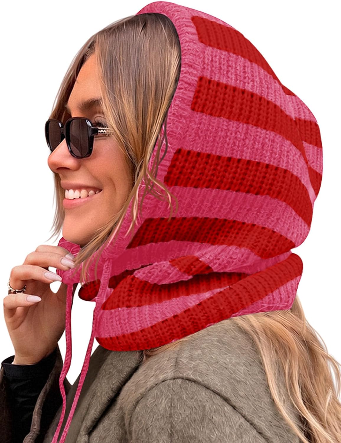 Striped Balaclava Beanie