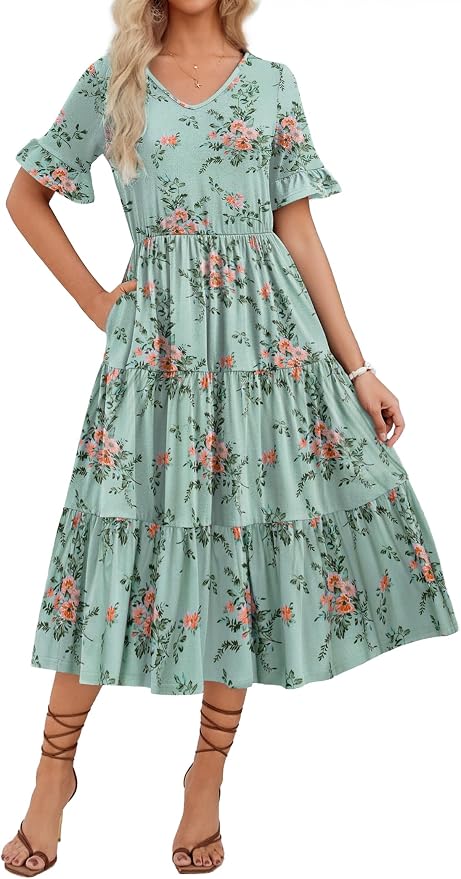 Short Sleeve Midi Dress