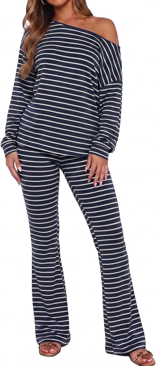 Striped Off-Shoulder Outfit