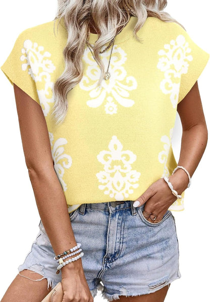 Printed Knit Sweater Vest
