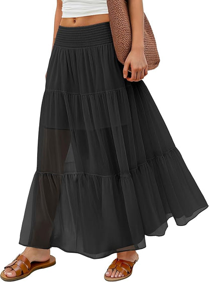 ANRABESS Chiffon Skirt