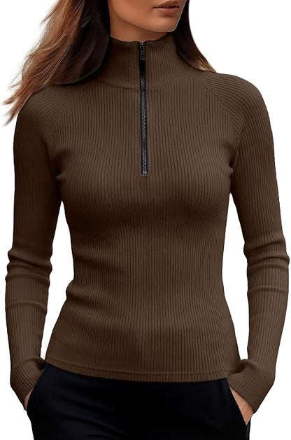 ANRABESS Quarter Zip Top