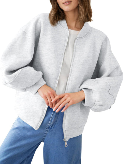 Zip Up Bomber Jacket