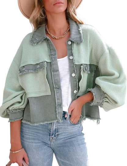 Denim Waffle Shacket