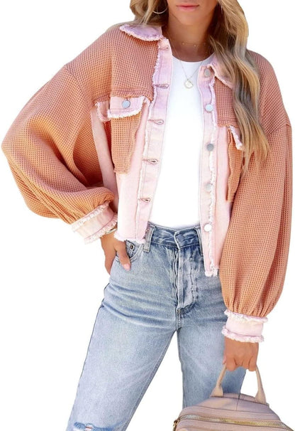 Denim Waffle Shacket