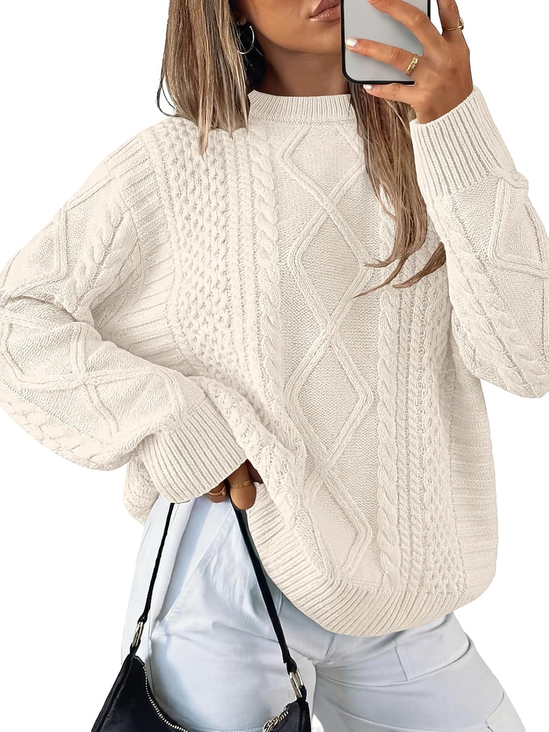 ANRABESS Cable Knit Sweater