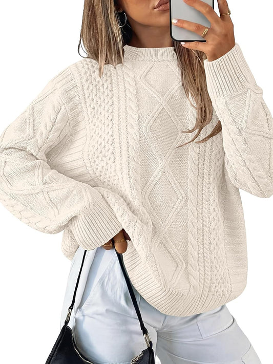 ANRABESS Cable Knit Sweater