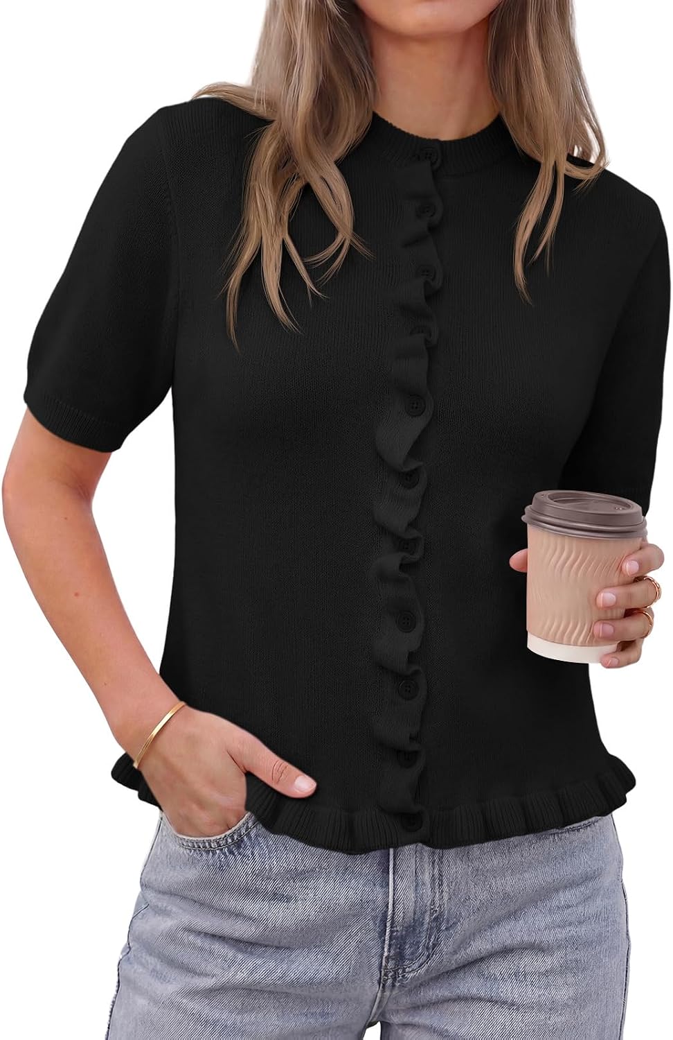 Ruffle Puff Cardigan