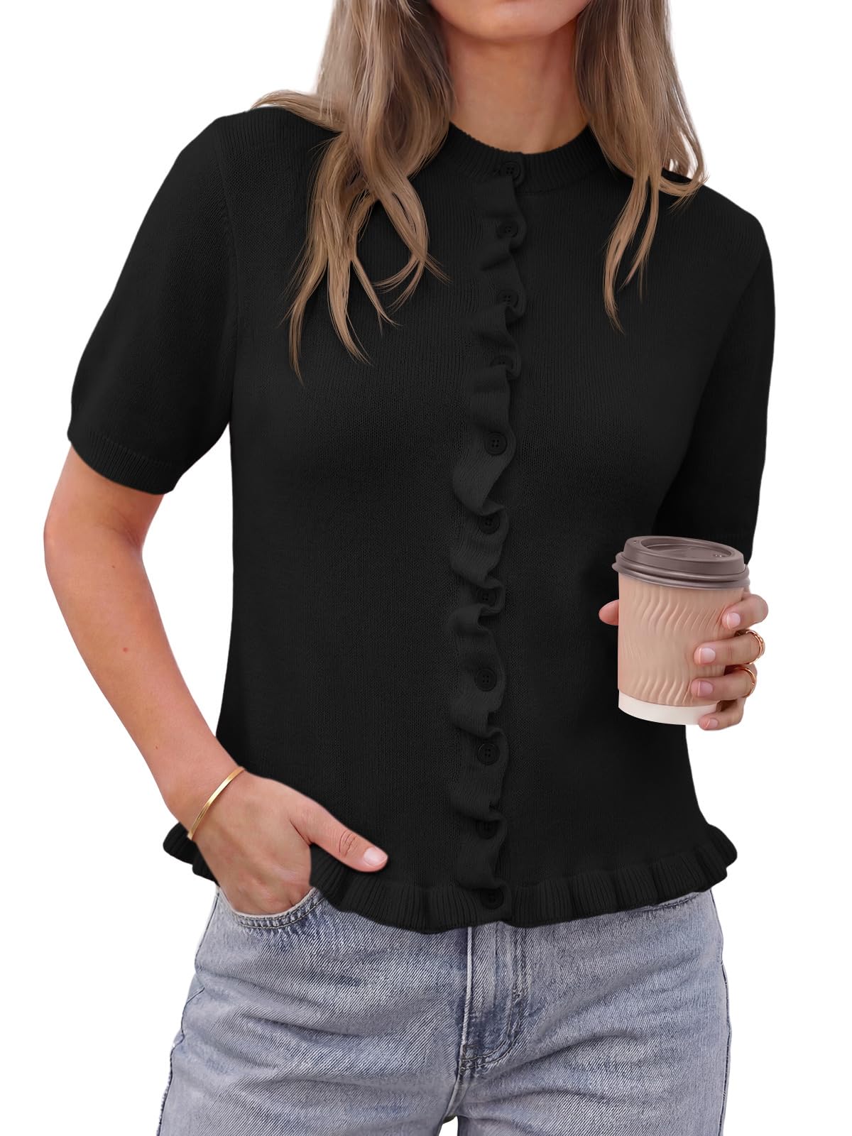 Ruffle Cardigan