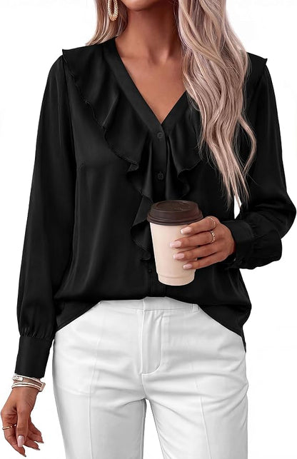 Satin Ruffle Shirt