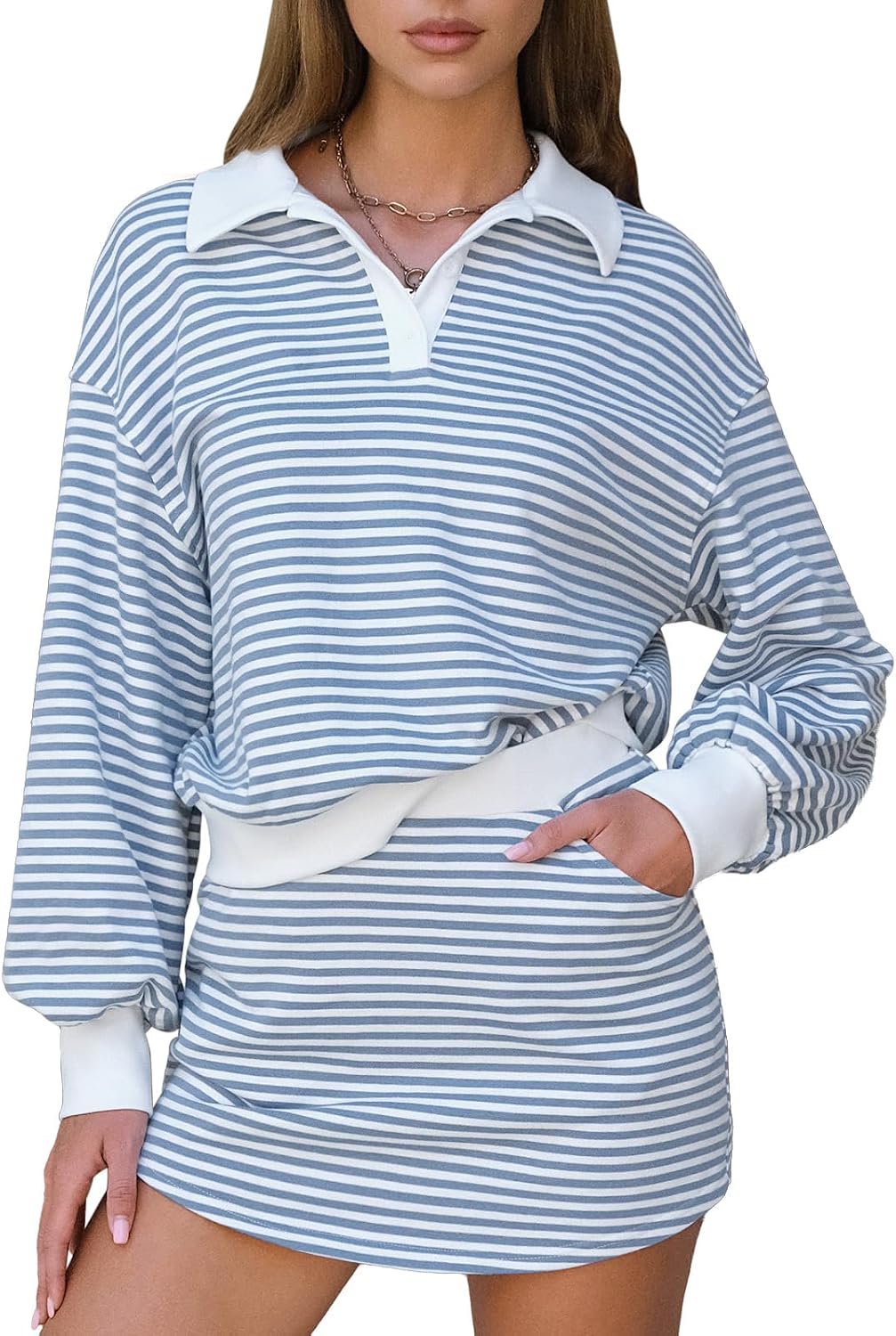 Cotton Sweatshirt Skort Set