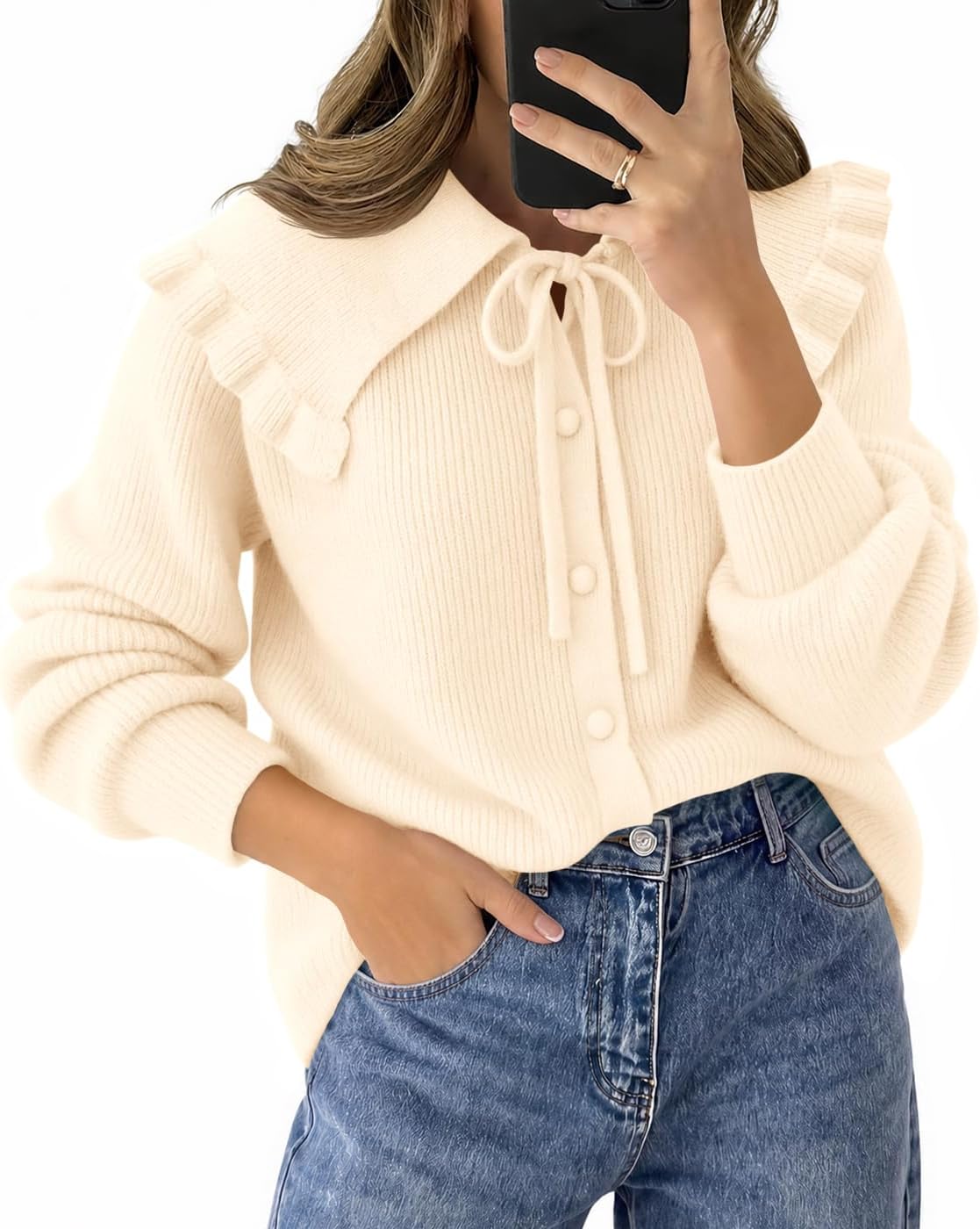 Oversized Ruffle Cardigan