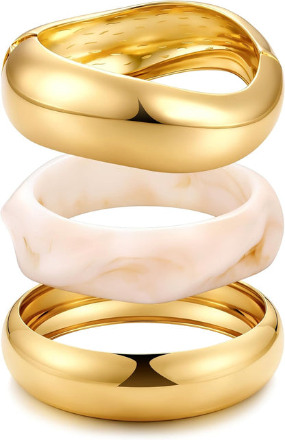 Chunky Gold Bangle Set