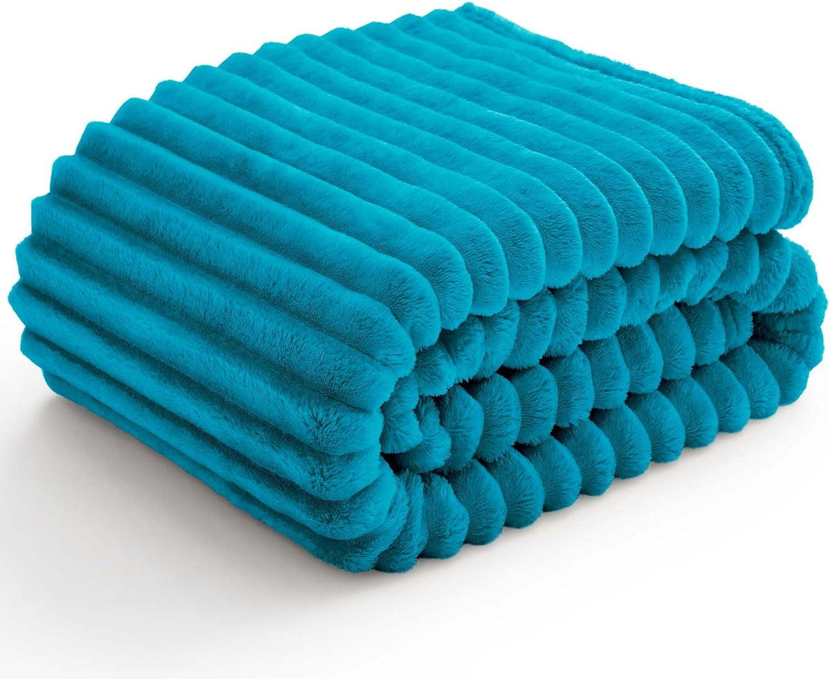 Ribbed Fleece Throw Blanket