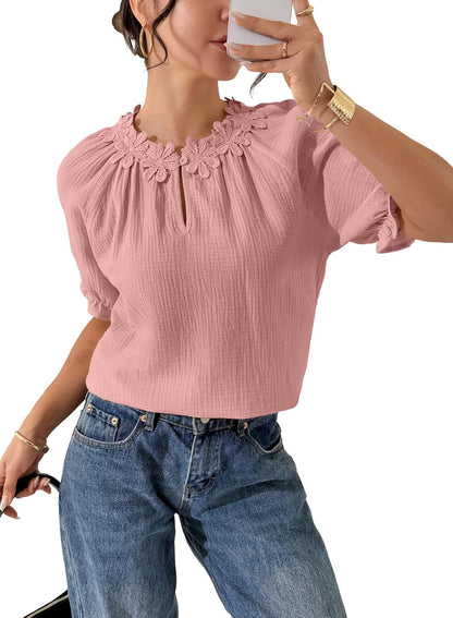 Puff Sleeve Lace Blouse