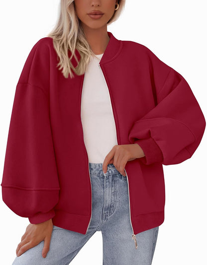 Oversized Zip Bomber Sweatshirt