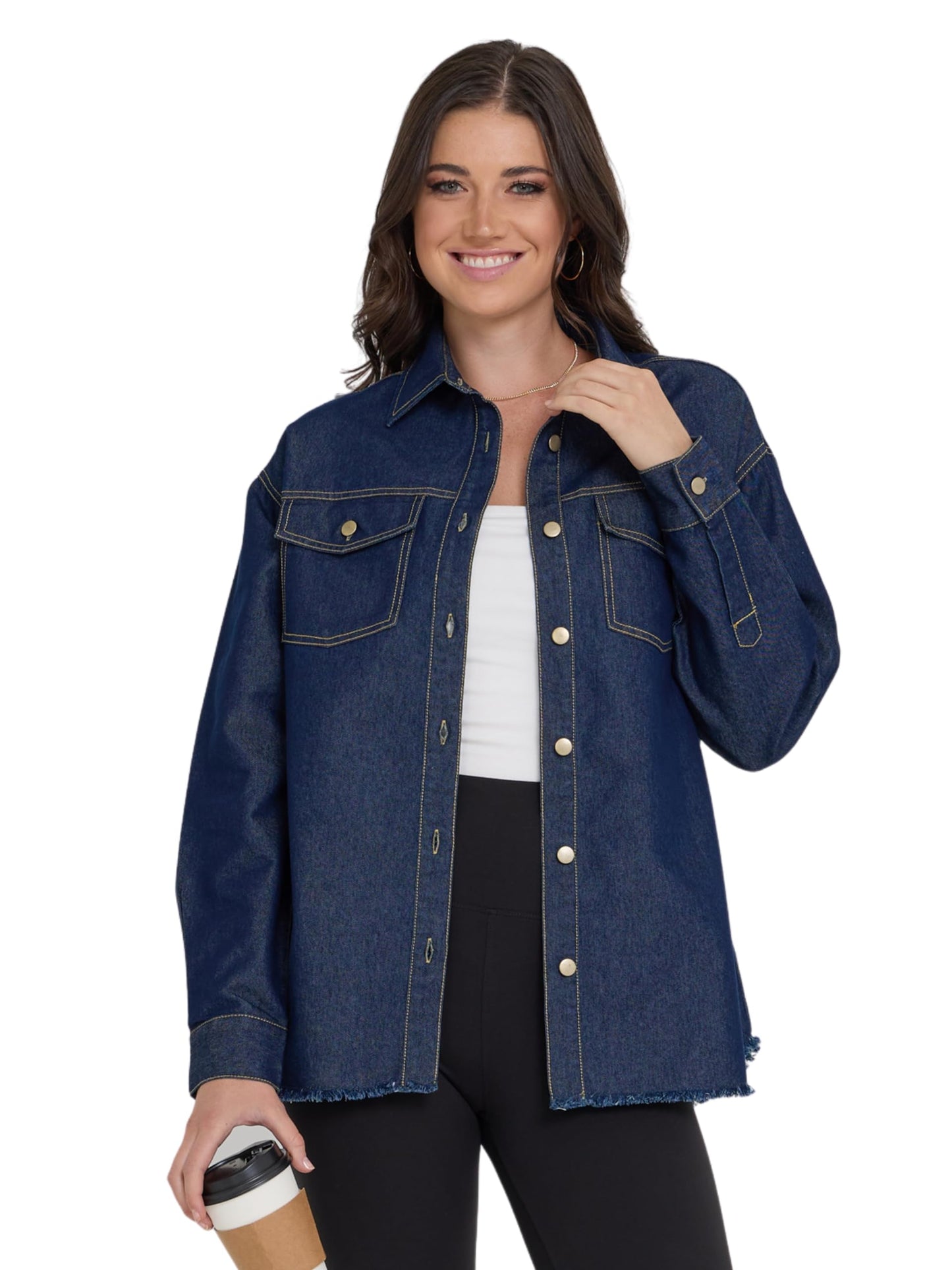 Cotton Denim Shacket
