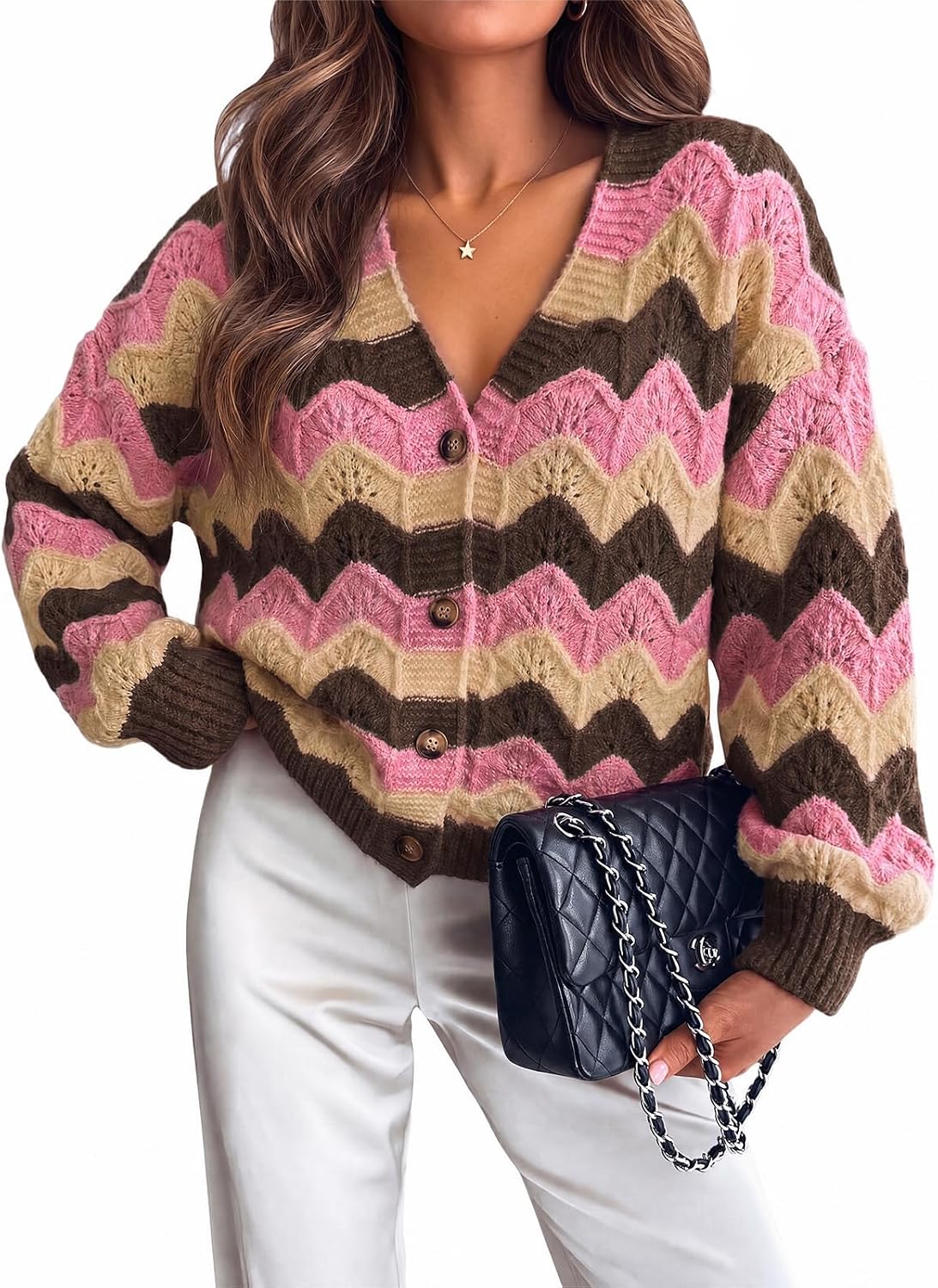 Oversized Striped Cardigan
