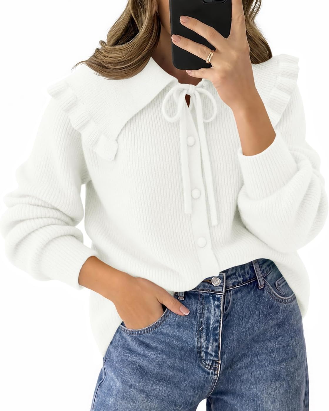 Oversized Ruffle Cardigan