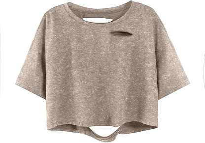 Cotton Washed Cropped Tee