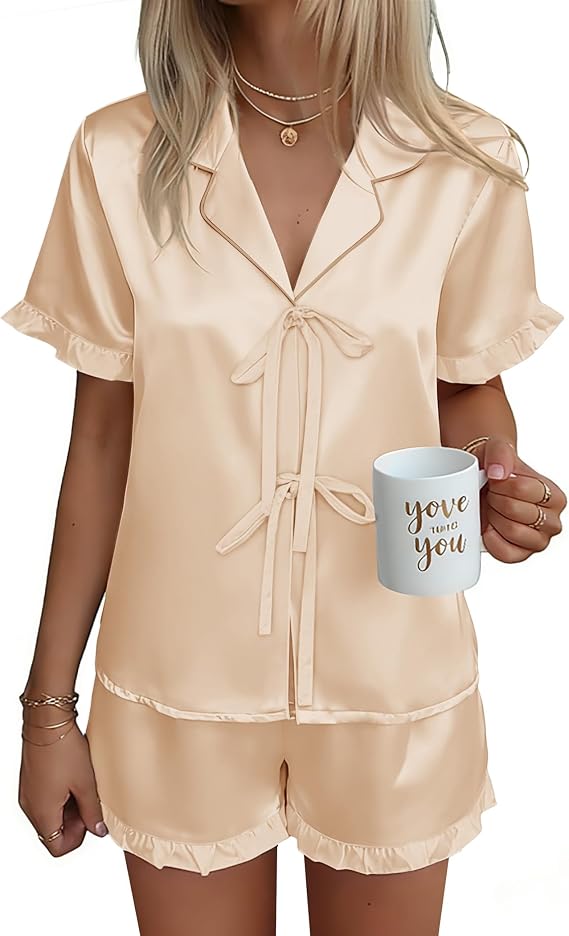 Satin Bow Pajamas