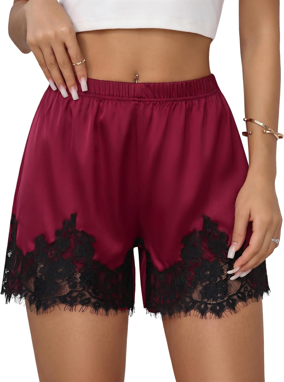 Satin Lace Shorts