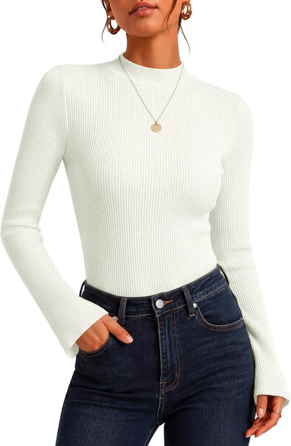 Ribbed Mock Neck Top