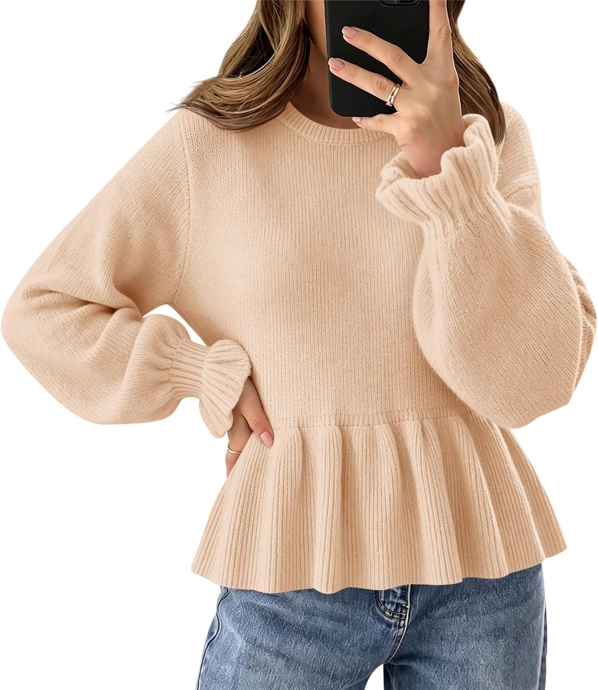 Cropped Peplum Sweater