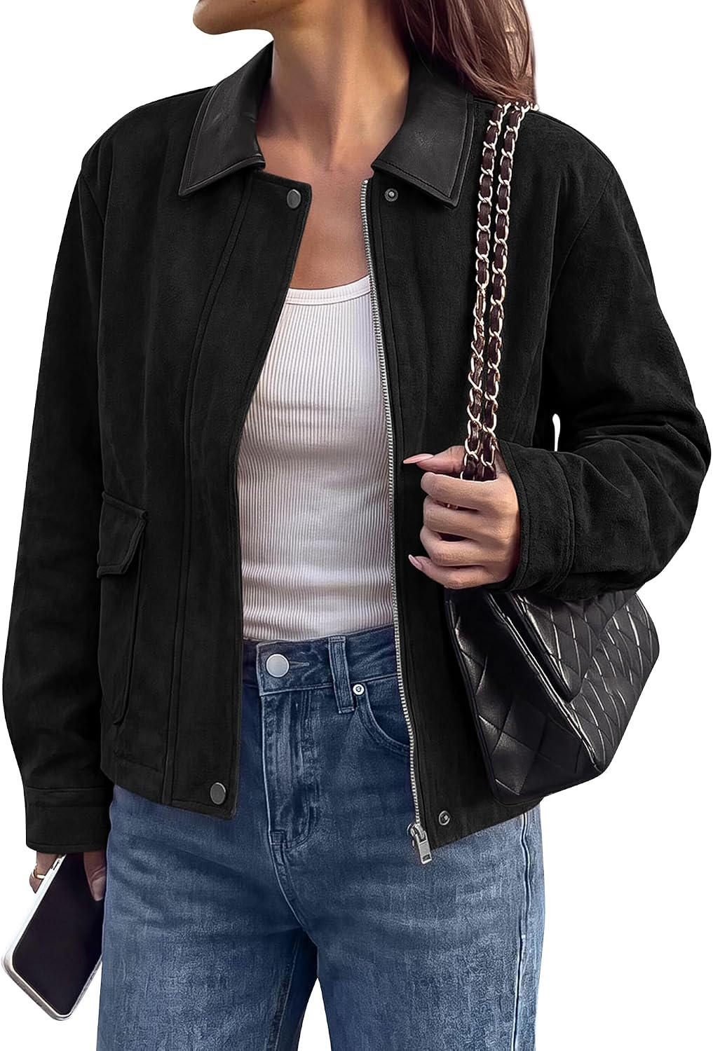 Faux Suede Jacket