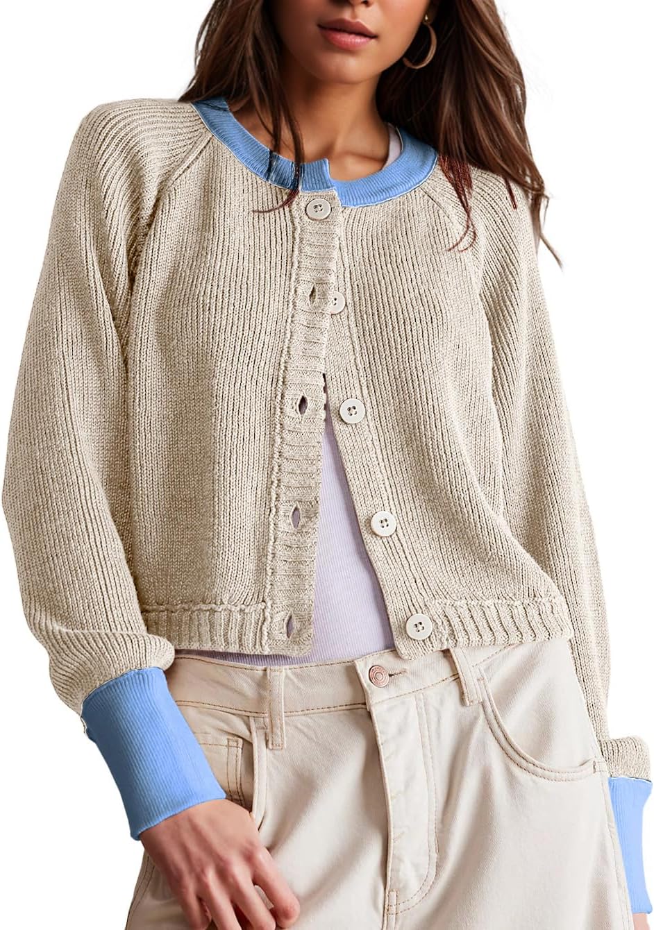 Cropped Long Sleeve Cardigan