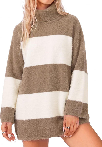 Oversized Striped Sweater Dress