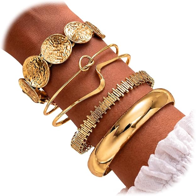 Gold Knot Bangle Set