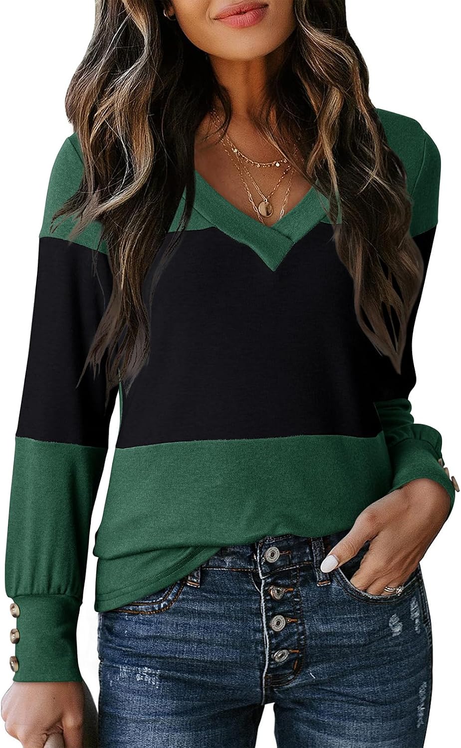Color Block Pullover Sweater
