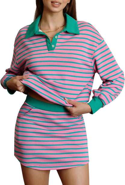 Cotton Sweatshirt Skort Set