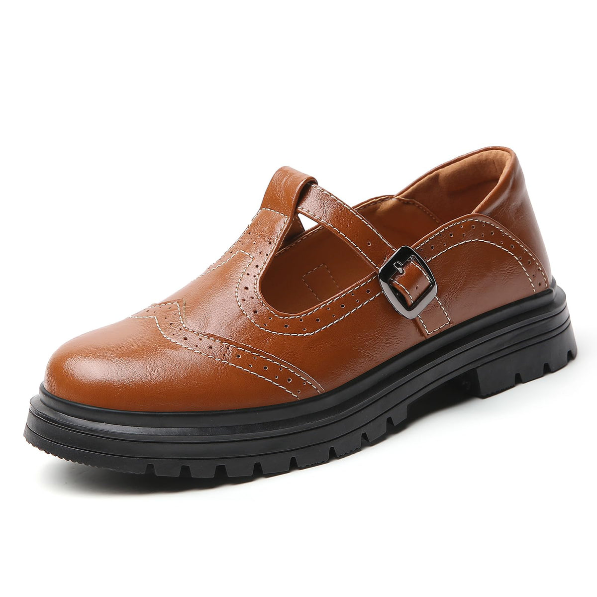 T-Strap Platform Oxfords