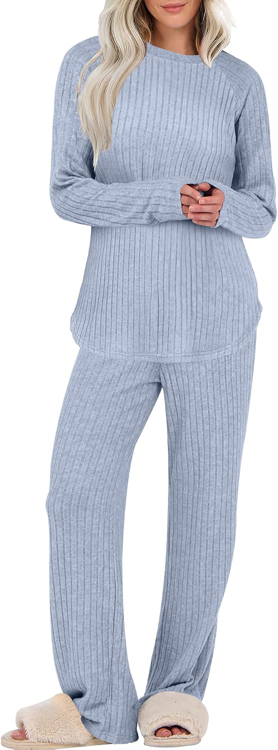 ANRABESS Ribbed Pajama Set