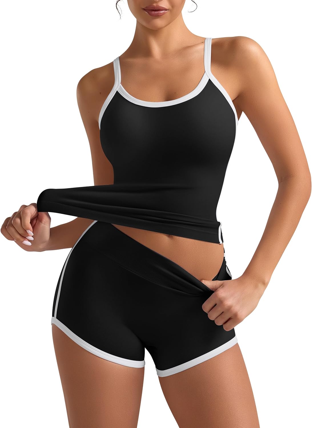 Contrast Trim Yoga Set