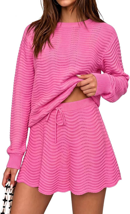 Knit Skirt & Sweater Set
