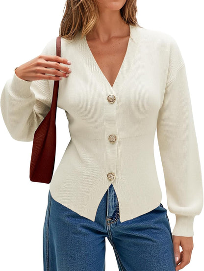 Cropped Button Cardigan